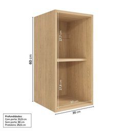 Cozinha Modulada 8 Peças 4 Aéreos 3 Balcões 1 Torre Quente Nara CabeCasa MadeiraMadeira - 8