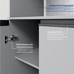 Cozinha Modulada 8 Peças 4 Aéreos 3 Balcões 1 Torre Quente Nara CabeCasa MadeiraMadeira - 20