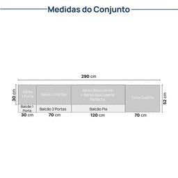 Cozinha Modulada 8 Peças 4 Aéreos 3 Balcões 1 Torre Quente Nara CabeCasa MadeiraMadeira - 7