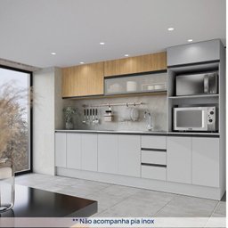Cozinha Modulada 8 Peças 4 Aéreos 3 Balcões 1 Torre Quente Nara CabeCasa MadeiraMadeira - 3