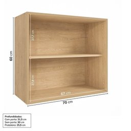 Cozinha Modulada 8 Peças 4 Aéreos 3 Balcões 1 Torre Quente Nara CabeCasa MadeiraMadeira - 9