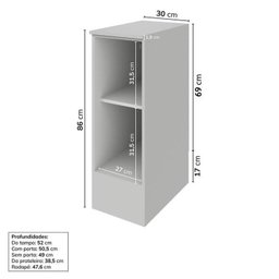 Cozinha Modulada 8 Peças 4 Aéreos 3 Balcões 1 Torre Quente Nara CabeCasa MadeiraMadeira - 14