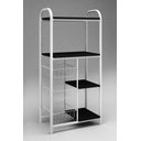Ver imagem 1 de Fruteira Tubular 3 Cestos 4 Tampos Mega ? Gol Decor Tampo Preto/base Branco