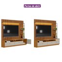 Ver imagem 5 de Rack com Painel Ripado para TV até 75 Polegadas com LED MDF 268cmx198cm 2 Portas Ouro Preto
