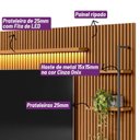 Ver imagem 7 de Rack com Painel para TV até 75 Polegadas Ripado com LED MDF Marrom 198x268cm Ouro Preto