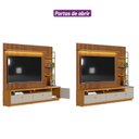 Ver imagem 5 de Rack com Painel para TV até 75 Polegadas Ripado com LED MDF Marrom 198x268cm Ouro Preto