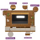 Ver imagem 6 de Rack com Painel para TV até 75 Polegadas Ripado com LED MDF Marrom 198x268cm Ouro Preto
