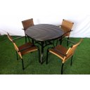 Ver imagem 6 de Kit 4 Cadeiras e Mesa com Tampo Ripado em Alumínio e Ombrelone para Piscina, Jardim, Edícula, Á - Av