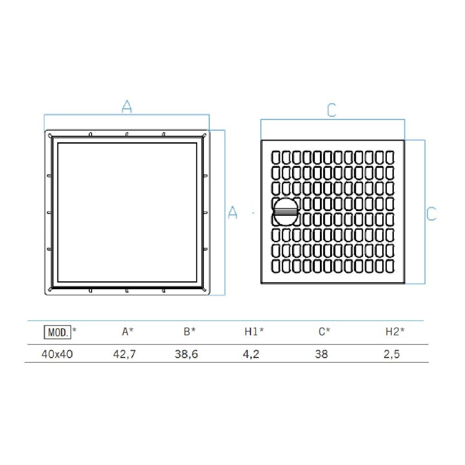 Tampa para Ralo com Aro 40x40 Odem - 3