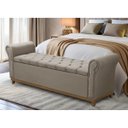 Ver imagem 1 de Baú Recamier Cama Box Grécia Quarto Estofado Solteiro:capuccino