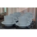 Ver imagem 3 de Jogo 6 Xícaras de Café e Chá com Pires - 150ml Empilháveis - Kit Porcelana Branca