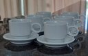 Ver imagem 5 de Jogo 6 Xícaras de Café e Chá com Pires - 150ml Empilháveis - Kit Porcelana Branca