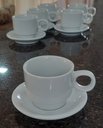 Ver imagem 6 de Jogo 6 Xícaras de Café e Chá com Pires - 150ml Empilháveis - Kit Porcelana Branca