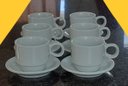 Ver imagem 1 de Jogo 6 Xícaras de Café e Chá com Pires - 150ml Empilháveis - Kit Porcelana Branca
