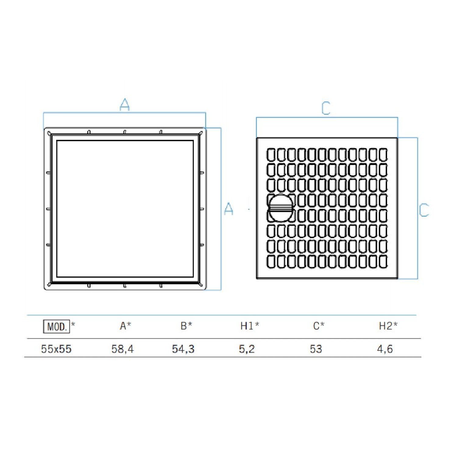 Tampa para Ralo com Aro PP 55x55 Odem - 4