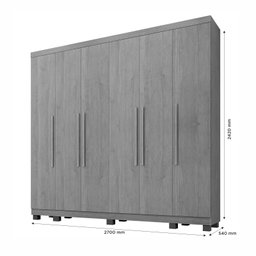 Guarda Roupa Casal 6 Portas Atlanta Benetil Moveis IMBUIA - 3