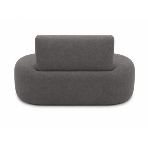 Sofá Fit 120cm 2 Lugares Moderno Sala Consultório:Cinza Escuro/Bouclé