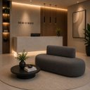 Ver imagem 3 de Sofá Fit 120cm 2 Lugares Moderno Sala Consultório:Cinza Escuro/Bouclé