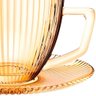 Jogo de Xícaras com Pires Graffiato para Café em Vidro Âmbar 90ml - 12 Peças - 4
