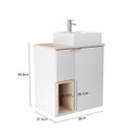 Ver imagem 5 de Gabinete Suspenso com Cuba e Espelheira 60cm Lisboa Móveis Bosi Branco/Faia