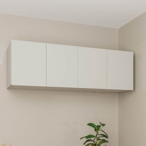 Módulo Planejado Ponte Queen Guarda Roupa 100% MDF 4 Portas Orion CabeCasa MadeiraOriginals Bege