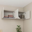 Ver imagem 5 de Módulo Planejado Ponte Queen Guarda Roupa 100% MDF 4 Portas Orion CabeCasa MadeiraOriginals Bege