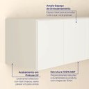 Ver imagem 7 de Módulo Planejado Ponte Queen Guarda Roupa 100% MDF 4 Portas Orion CabeCasa MadeiraOriginals Bege