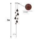 Ver imagem 2 de Lustre Pendente para Sala Pé Direito Duplo Rain Marrom