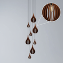Ver imagem 5 de Lustre Pendente para Sala Pé Direito Duplo Rain Marrom