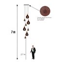 Ver imagem 5 de Lustre Pendente Para Sala Pé direito Duplo Rain Marrom