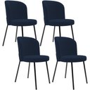 Ver imagem 1 de Kit 4 Cadeiras Sala de Jantar Estofada Gavi L02 Suede Azul Marinho - Lyam Decor