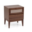 Ver imagem 2 de Mesa de Cabeceira 2 Gavetas Madeira Maciça com Palha Sintética Siena Marrom