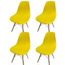 Ver imagem 1 de Kit 4 Capa de Cadeira Charles Eames Eiffel Pé Palito Malha Lisa:amarelo