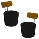 Ver imagem 1 de Kit 2 Poltronas Decorativas Redondas 53cm Le Moon M22 Veludo Preto - Mpozenato