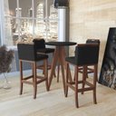 Ver imagem 1 de Conjunto Bistrô 1 Mesa 4 Banquetas Alta Londres Preto/Pinhao