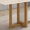 Ver imagem 4 de Mesa de Jantar 6 Lugares 160cm Tampo em MDF Canto Reto Natalí Marrom/Nature/Off White