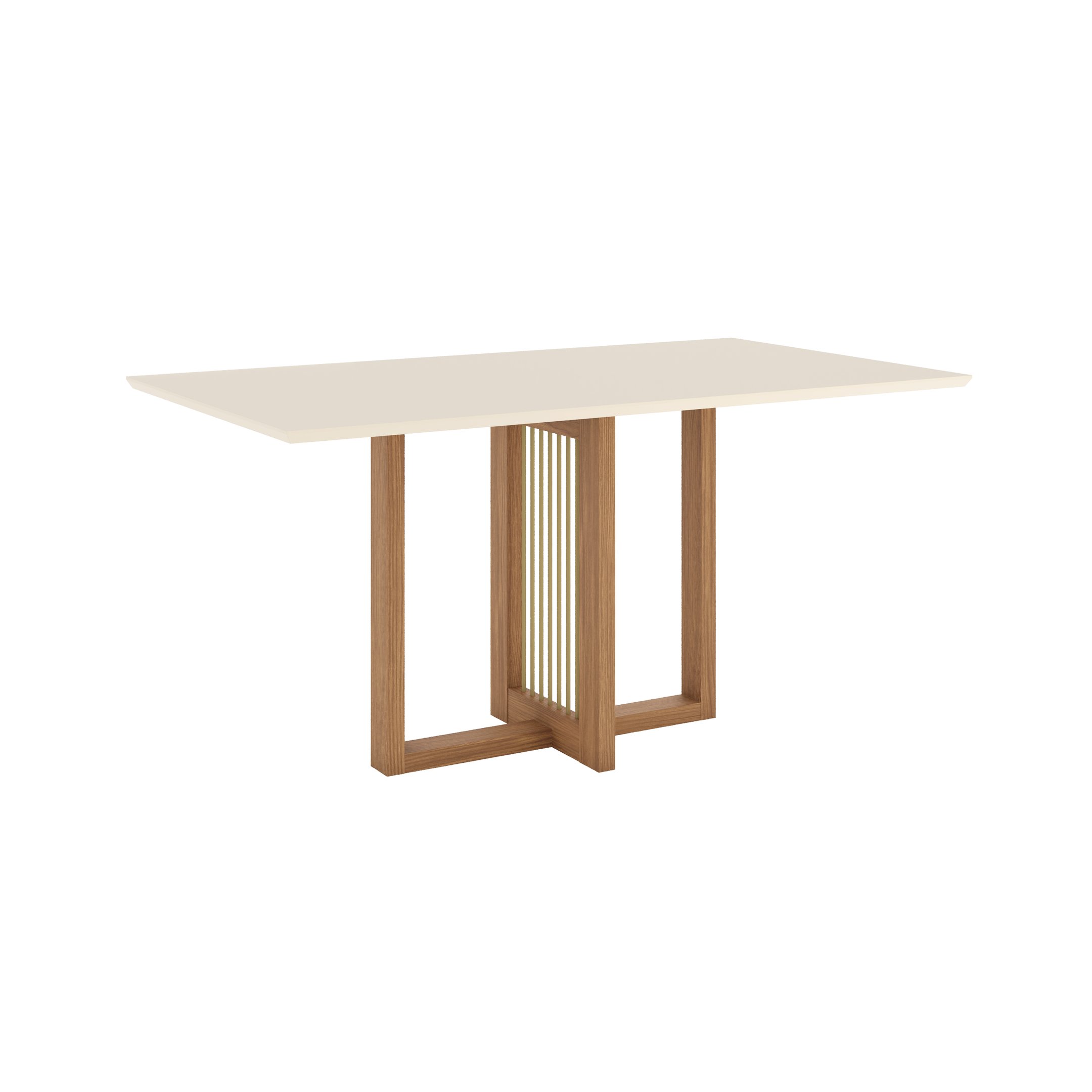 Mesa de Jantar 6 Lugares 160cm Tampo em MDF Canto Reto Natalí - 2