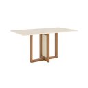 Ver imagem 2 de Mesa de Jantar 6 Lugares 160cm Tampo em MDF Canto Reto Natalí Marrom/Nature/Off White
