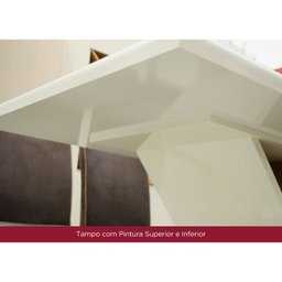 Mesa de Jantar 4 Lugares 120cm Tampo MDF com Vidro Canto Arredondado Natalí - 6