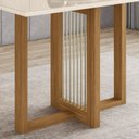Ver imagem 4 de Mesa de Jantar 4 Lugares 120cm Tampo MDF e Vidro Canto Reto Natalí Marrom/Nature/Off White