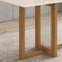 Ver imagem 4 de Mesa de Jantar para 4 Lugares 120cm Canto Reto Natalí Marrom/Nature/Off White