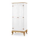 Ver imagem 6 de Kit Quarto Rústico Guarda Roupa e Cômoda Madeira Maciça Branco Garapa 4000 4002 Shop Jm