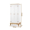 Ver imagem 4 de Kit Quarto Rústico Guarda Roupa e Cômoda Madeira Maciça Branco Garapa 4000 4002 Shop Jm