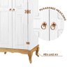 Kit Quarto Rústico Guarda Roupa e Cômoda Madeira Maciça Branco Garapa 4000 4002 Shop Jm - 5