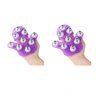 Kit Par de luvas massagem corporal estética com 9 esferas:Lilás - 1