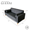 Sofá Gianni | Pé Trapézio & Tecido Acquablock Impermeável | 160cm | Preto - 5