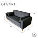 Ver imagem 4 de Sofá Gianni | Pé Trapézio & Tecido Acquablock Impermeável | 160cm | Preto