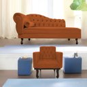 Ver imagem 1 de Kit Diva Recamier Diana 185cm Lado Direito e 01 Poltrona Classic Suede - Doce Sonho Móveis RECAMIER