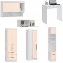 Ver imagem 2 de Quarto Completo Solteiro com Escrivaninha Infinity 6 Portas 5 Gavetas Branco/blush - Móveis Castro