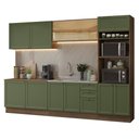 Ver imagem 2 de Armário de Cozinha Completa 310 Cm Vik Madesa 01 Rustic/verde
